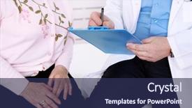  Presentation with clinic - Cool new slides with doctor and patient in hospital backdrop and a navy blue colored foreground