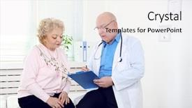  Presentation with moving patient to hospital bed - Colorful presentation theme enhanced with doctor and patient in hospital backdrop and a sky blue colored foreground