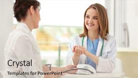  Presentation with doctor office - Amazing theme having doctor and patient in office backdrop and a soft green colored foreground