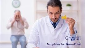  Presentation with alzheimer disease - Amazing slide deck having doctor-and-patient-suffering backdrop and a sky blue colored foreground