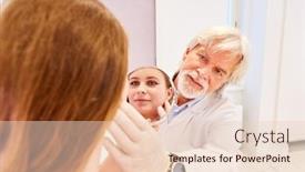  Presentation with cosmetic surgery - PPT theme consisting of doctor-and-patient background and a lemonade colored foreground