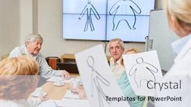  Presentation with counseling - Cool new presentation theme with doctor-and-senior-citizens backdrop and a sky blue colored foreground