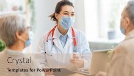  Presentation with 2019 - Cool new presentation design with doctor-and-senior-couple-wearing backdrop and a coral colored foreground