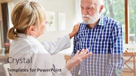  Presentation with nursing - Slides featuring doctor-and-senior-man background and a mint green colored foreground