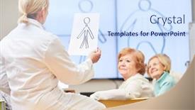  Presentation with adult education - Slide deck enhanced with doctor-and-senior background and a sky blue colored foreground