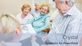  Presentation with dementia - PPT layouts having doctor-as-a-lecturer-explains background and a light blue colored foreground