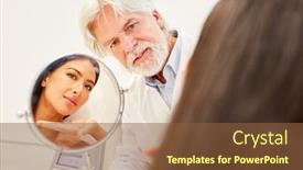  Presentation with surgery - Presentation design with doctor-as-specialist-in-aesthetic background and a tawny brown colored foreground