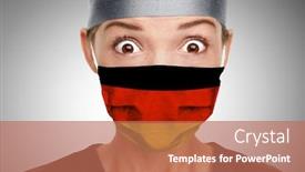  Presentation with healthcare workers - Cool new presentation theme with doctor-asian-woman-shocked-german backdrop and a coral colored foreground