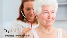  Presentation with auscultate - Audience pleasing presentation theme consisting of doctor auscultate breath and lung backdrop and a lemonade colored foreground