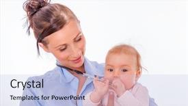  Presentation with baby doctor - Beautiful slide set featuring doctor baby visiting pre control backdrop and a light blue colored foreground