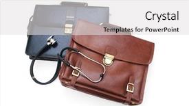  Presentation with cases - Beautiful presentation theme featuring doctor bag - cases and stethoscope isolated backdrop and a  colored foreground