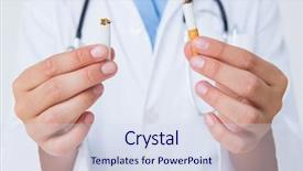  Presentation with cigarette - Audience pleasing slide deck consisting of doctor breaking cigarette on white background backdrop and a sky blue colored foreground