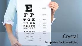  Presentation with eye medicine - Cool new PPT theme with doctor character - health care medicine and vision backdrop and a  colored foreground