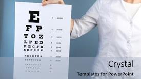  Presentation with eye medicine - Slide deck having doctor character - health care medicine and vision background and a  colored foreground