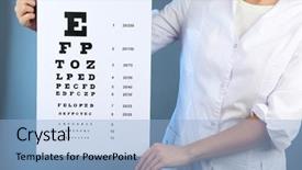  Presentation with eye medicine - Amazing slides having doctor character - health care medicine and vision backdrop and a  colored foreground