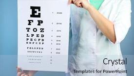  Presentation with eye - Audience pleasing presentation consisting of doctor character - health care medicine and vision backdrop and a light blue colored foreground