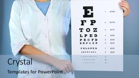  Presentation with eye medicine - Presentation theme with doctor character - health care medicine and vision background and a  colored foreground