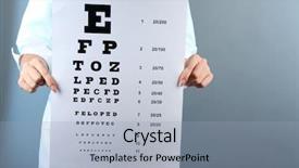  Presentation with eye medicine - PPT theme consisting of doctor character - health care medicine and vision background and a  colored foreground