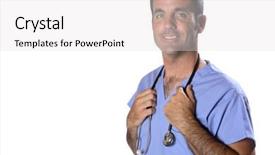  Presentation with health care - Presentation theme with doctor character - health care professional background and a  colored foreground