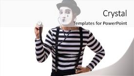  Presentation with mime - PPT theme with doctor character - mime with stethoscope isolated background and a  colored foreground