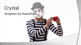  Presentation with mime - Audience pleasing theme consisting of doctor character - mime with stethoscope isolated backdrop and a  colored foreground