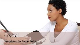  Presentation with blood pressure - Cool new slide set with doctor checking blood pressure backdrop and a coral colored foreground