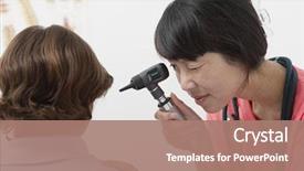  Presentation with ear - Slides featuring doctor checking boy's ear background and a  colored foreground