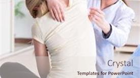  Presentation with joint - PPT theme consisting of doctor-checking-joint-flexibility background and a lemonade colored foreground