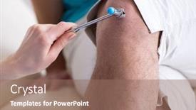  Presentation with nerve - Slide deck with doctor checking nerve reflexes background and a coral colored foreground