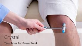  Presentation with nerve - Presentation featuring doctor checking nerve reflexes background and a coral colored foreground