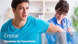  Presentation with nerve - PPT theme enhanced with doctor-checking-nerve-reflexes background and a teal colored foreground