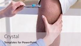  Presentation with nerve - Slide set consisting of doctor-checking-nerve-reflexes background and a soft green colored foreground