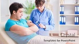  Presentation with nerve - PPT layouts featuring doctor-checking-nerve-reflexes background and a lemonade colored foreground