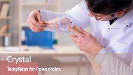  Presentation with joint - Slides having doctor checking patients joint flexibility background and a  colored foreground