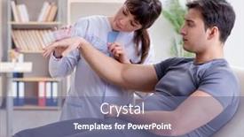  Presentation with joint - Slide set consisting of doctor checking patients joint flexibility with gonimeter background and a gray colored foreground