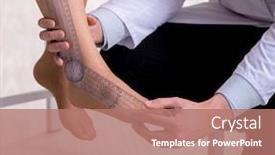  Presentation with ankle joint - Slides featuring doctor-checking-patients-joint-flexibility background and a coral colored foreground