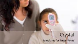  Presentation with body temperature - Audience pleasing presentation theme consisting of doctor checking the body temperature backdrop and a coral colored foreground