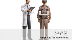  Presentation with weight - Presentation enhanced with doctor-checking-weight background and a light gray colored foreground