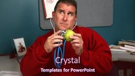  Presentation with heart beat - Cool new PPT theme with doctor checks his apple for a heart beat backdrop and a wine colored foreground