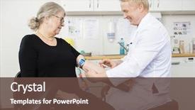  Presentation with blood test - Audience pleasing presentation design consisting of patient's blood for test backdrop and a tawny brown colored foreground