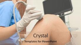  Presentation with examination - Cool new slides with doctor conducting ultrasound examination backdrop and a coral colored foreground