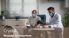  Presentation with elderly home - Amazing presentation having doctor-consulting-elderly-male-patient backdrop and a gray colored foreground