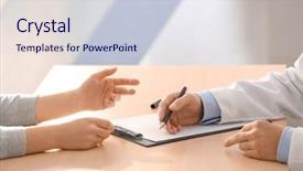  Presentation with asian doctor obese patient - PPT theme with doctor consulting patient in clinic background and a  colored foreground