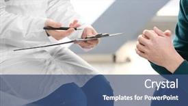  Presentation with consulting - Colorful slides enhanced with doctor consulting patient in clinic backdrop and a ocean colored foreground