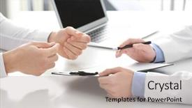  Presentation with doctor patient relations - Cool new presentation theme with doctor consulting patient in clinic backdrop and a  colored foreground