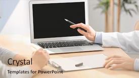  Presentation with consulting - Presentation featuring doctor consulting patient in clinic background and a lemonade colored foreground