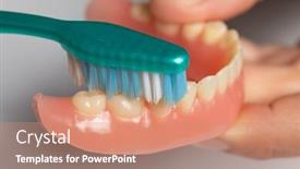  Presentation with dental prosthesis - Colorful theme enhanced with doctor-dentist-show backdrop and a coral colored foreground