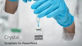  Presentation with vaccine - Slide set enhanced with doctor-dials-the-vaccine background and a light gray colored foreground