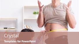  Presentation with nutritionist dietician dietitian food care - PPT layouts having doctor-dietician-giving-advices background and a coral colored foreground