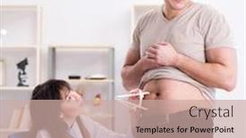  Presentation with fat - Cool new PPT theme with doctor-dietician-giving-advices backdrop and a coral colored foreground